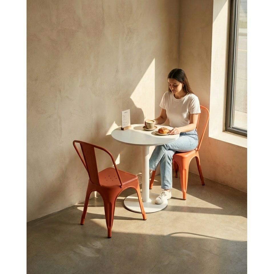 Set de 6 Scaune Tower Paris PP 46x50x86 cm, Plastic Portocaliu Mat - King Home [8]