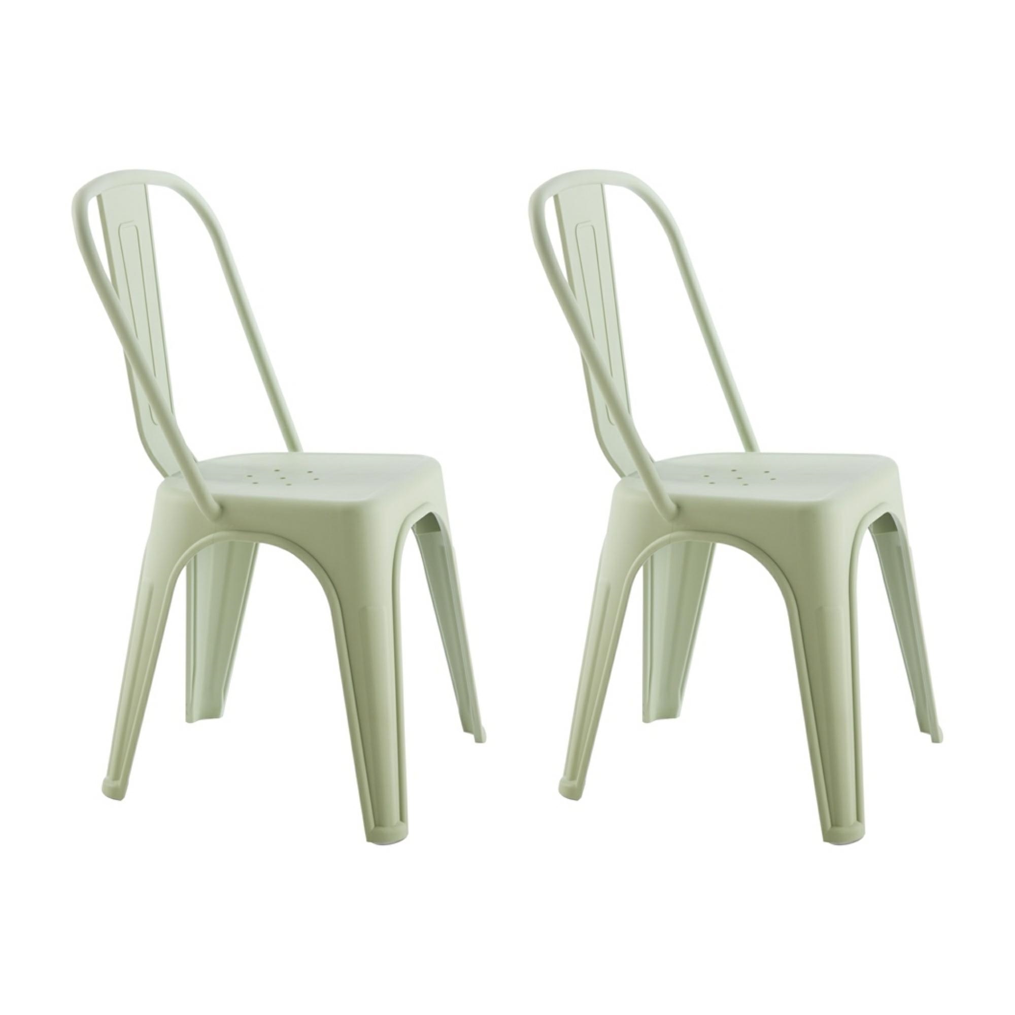 Scaune - Set de 2 Scaune Tower Paris PP 46x50x86 cm, Plastic Verde Deschis - King Home