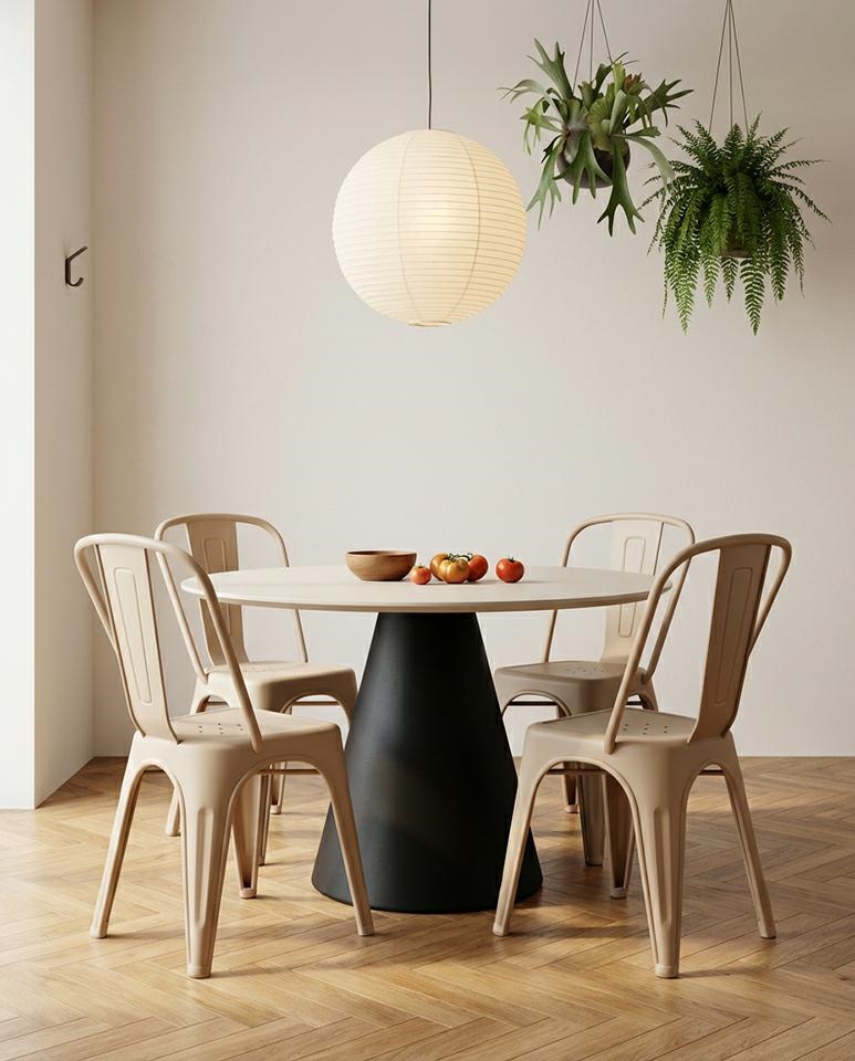 Set de 6 Scaune Tower Paris PP 46x50x86 cm, Plastic Bej Mat - King Home [7]