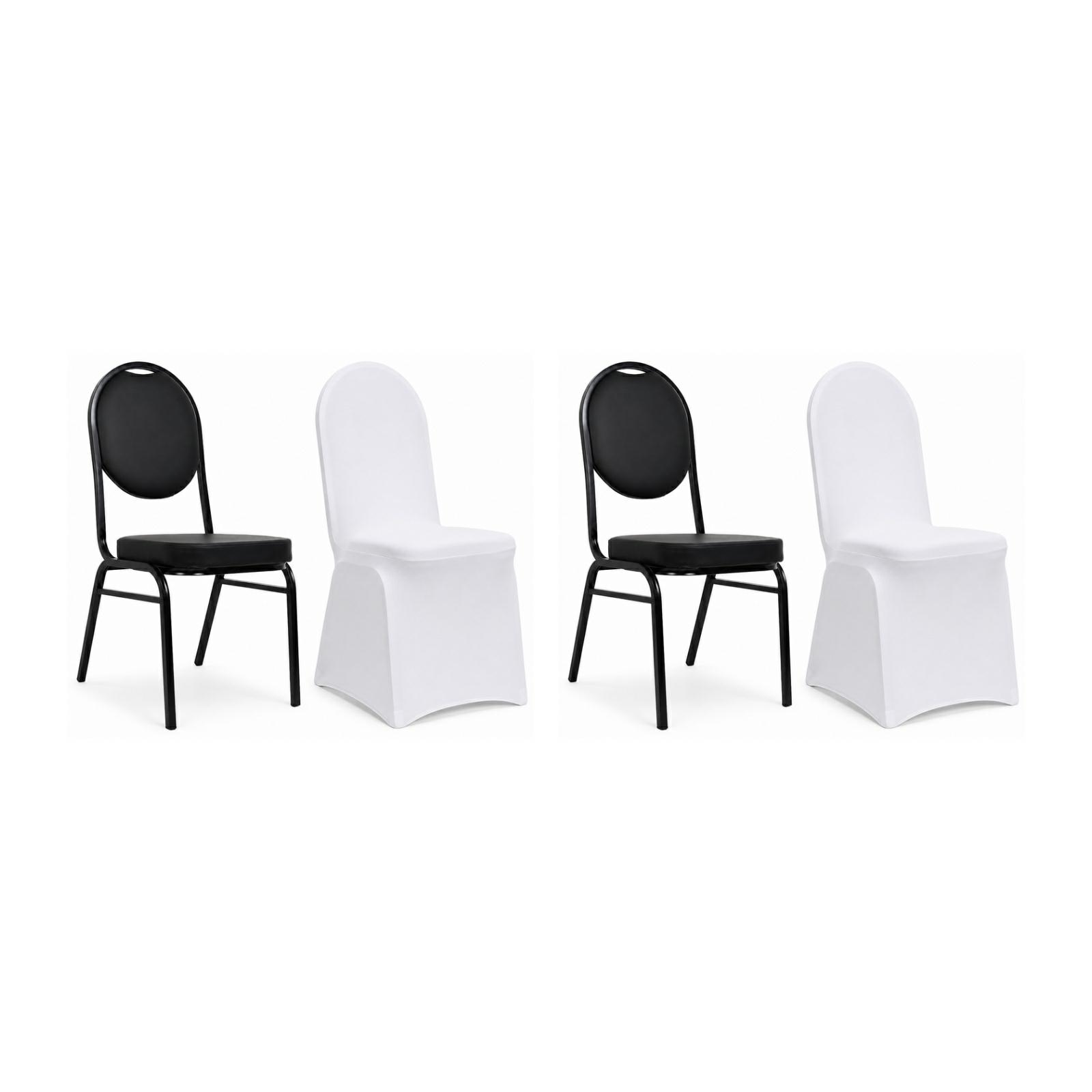 Scaune - Set de 2 Scaune Hebe 44x56x93,5 cm, Piele Ecologică Negru - King Home