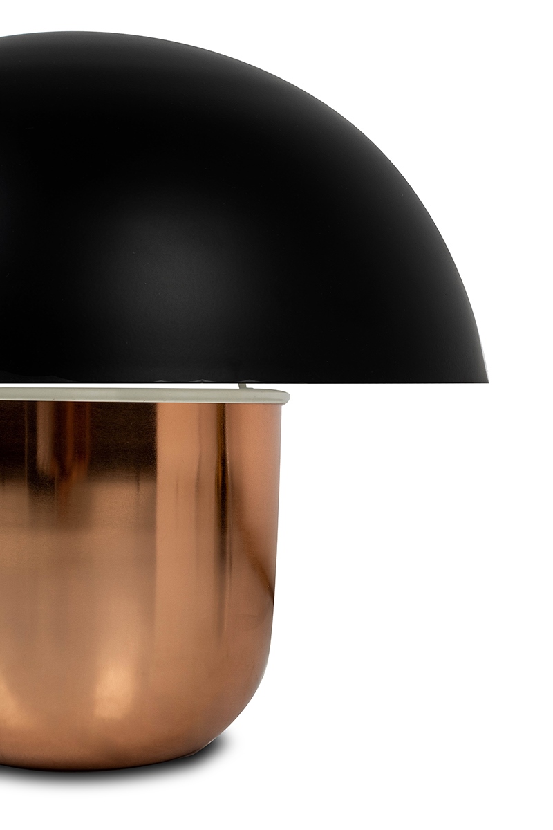 Lampă de Masă Mushroom, Oțel Lăcuit Cupru; Negru - Kare Design [2]