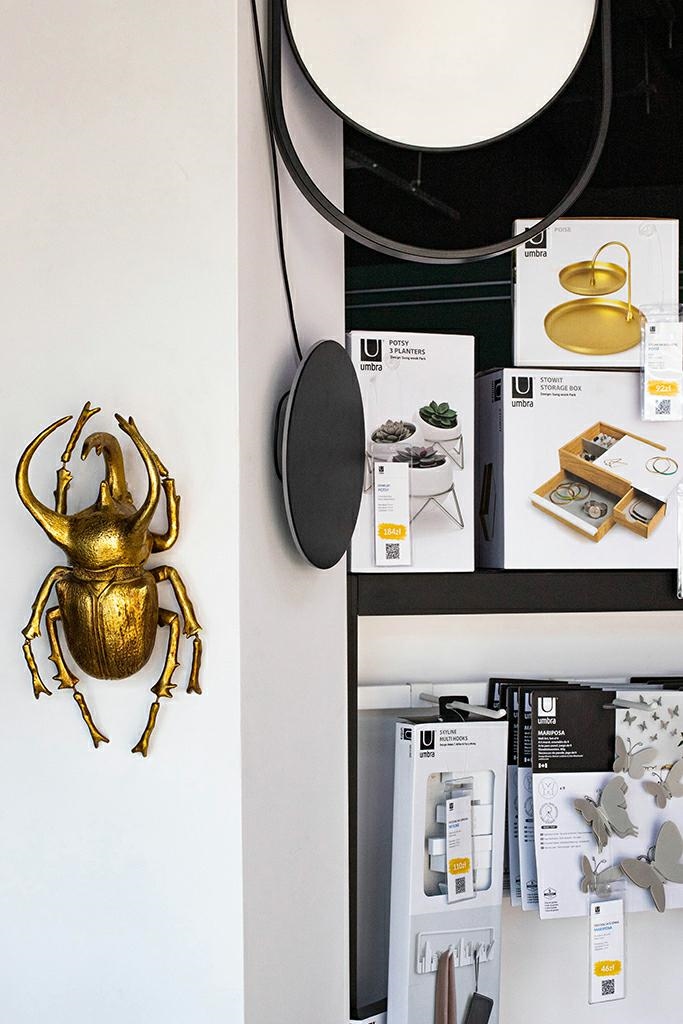 Decorațiune de Perete Atlas Beetle 26x15x33,5 cm, Rășină Polimerică Auriu - Kare Design [2]