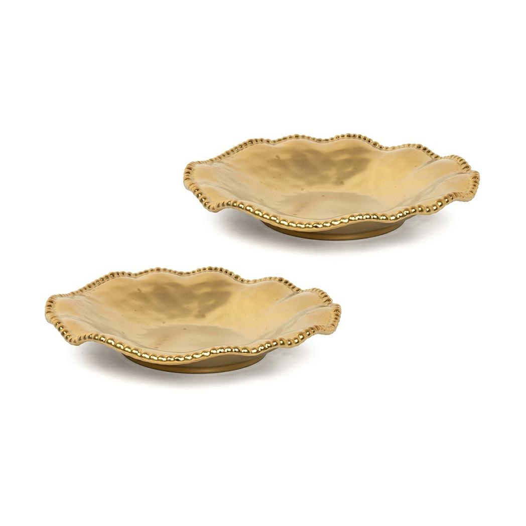 Produse - Set de 2 Platouri Bell 36 35,8x6,5x35,8 cm, Porcelană Glazurat - Kare Design