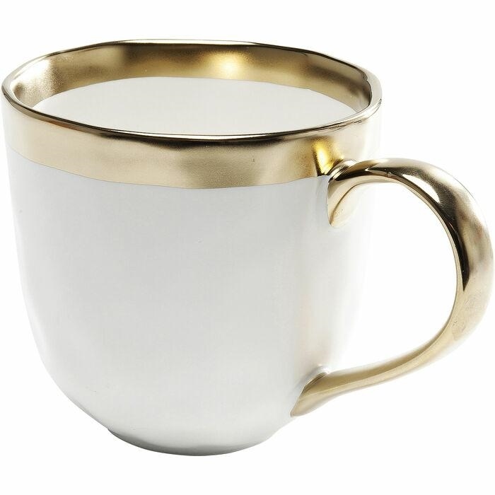 Set de 4 Căni Bell 9,9x9,7x10 cm, Porcelany Szkliwionej Alb-Auriu - Kare Design [2]