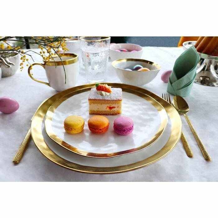Set de 4 Căni Bell 9,9x9,7x10 cm, Porcelany Szkliwionej Alb-Auriu - Kare Design [4]