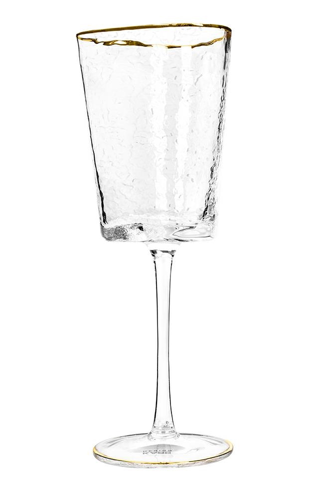 Set de 4 Pahare de Vin Hommage 400 9,5x9,5x23,5 cm, Sticlă Transparent Acente Aurii - Kare Design [2]