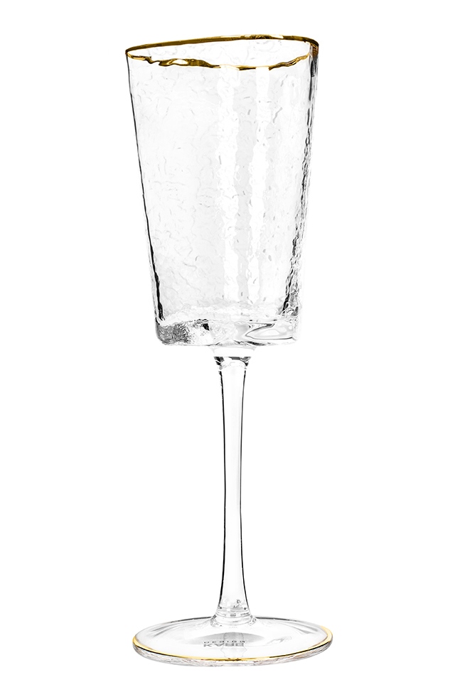 Set de 4 Pahare de Vin Hommage 300 9x9x22 cm, Sticlă Transparent Accente Aurii - Kare Design [2]