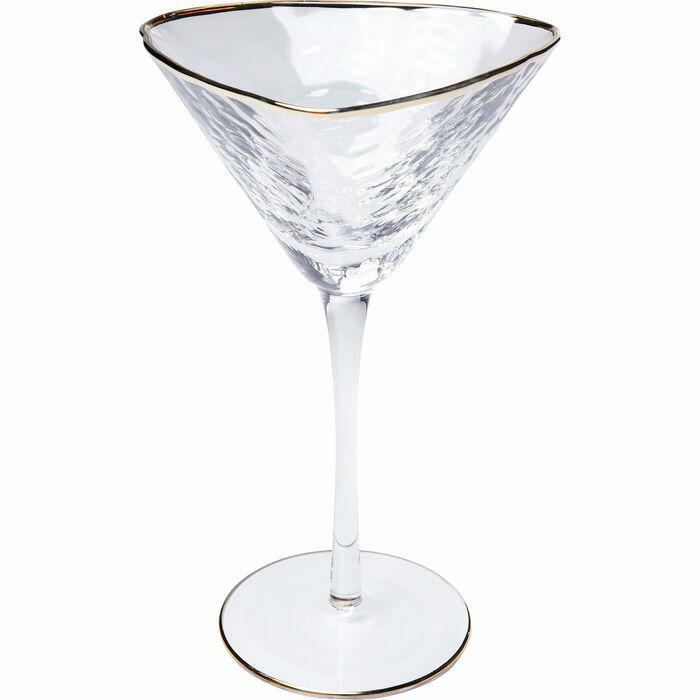 Set de 4 Pahare de Martini Hommage 8x12x18,5 cm, Sticlă Finisaj cu Margini Aurii - Kare Design [2]