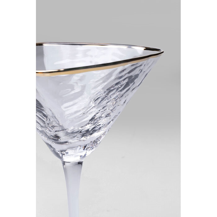 Set de 4 Pahare de Martini Hommage 8x12x18,5 cm, Sticlă Finisaj cu Margini Aurii - Kare Design [3]