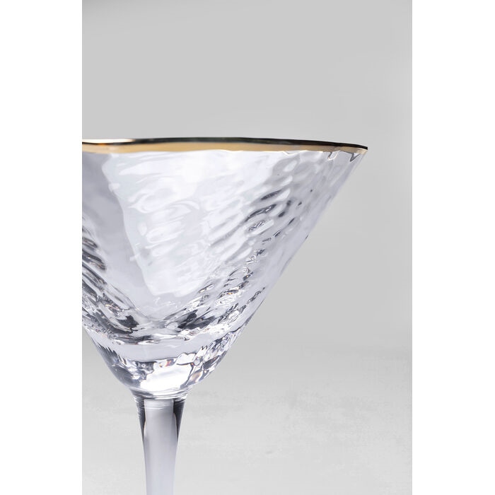Set de 4 Pahare de Martini Hommage 8x12x18,5 cm, Sticlă Finisaj cu Margini Aurii - Kare Design [5]