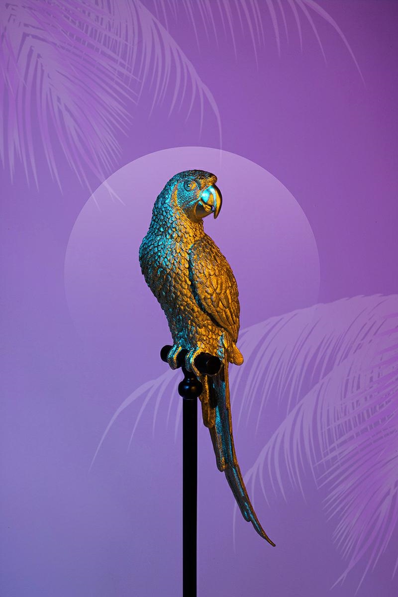 Decorațiune de Podea Parrot 23x25x116 cm, Rășină Polimerică Auriu - Kare Design [11]