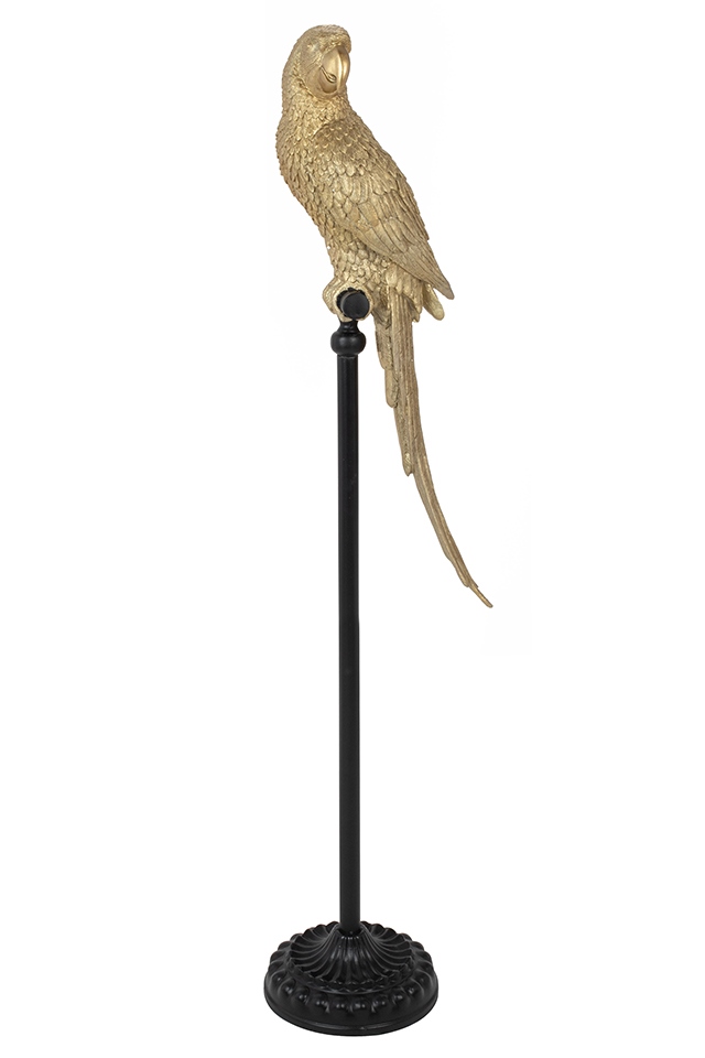 Decorațiune de Podea Parrot 23x25x116 cm, Rășină Polimerică Auriu - Kare Design [2]