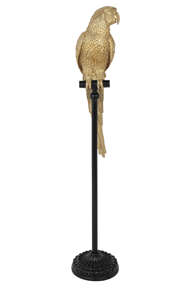 Produse - Decorațiune de Podea Parrot 23x25x116 cm, Rășină Polimerică Auriu - Kare Design
