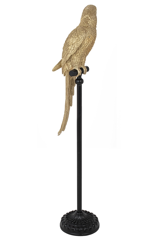 Decorațiune de Podea Parrot 23x25x116 cm, Rășină Polimerică Auriu - Kare Design [3]
