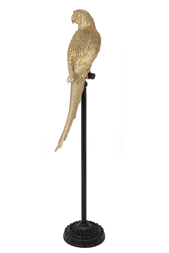 Decorațiune de Podea Parrot 23x25x116 cm, Rășină Polimerică Auriu - Kare Design [4]