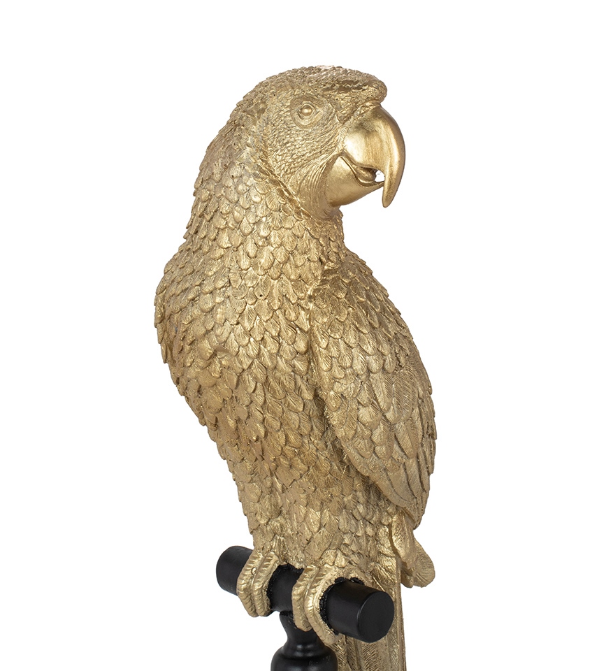 Decorațiune de Podea Parrot 23x25x116 cm, Rășină Polimerică Auriu - Kare Design [5]