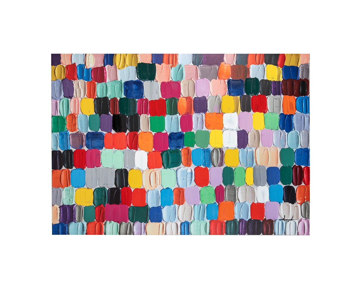 Produse - Tablou Decorativ Touched Colorful Dots 200x3,5x140 cm - Kare Design
