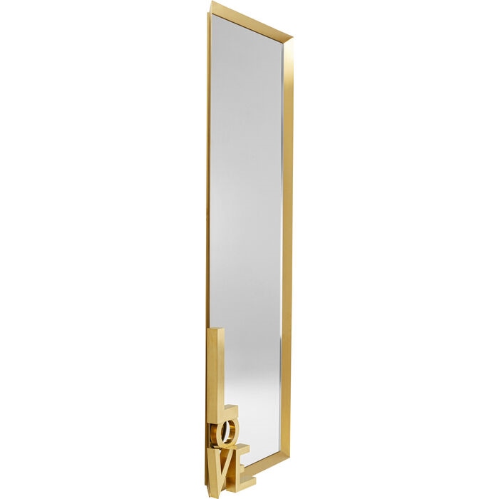 Oglindă Love Letters 3D 70x6,5x200 cm, Sticlă Oglindă și Oțel Placat cu Titan Auriu - Kare Design [2]