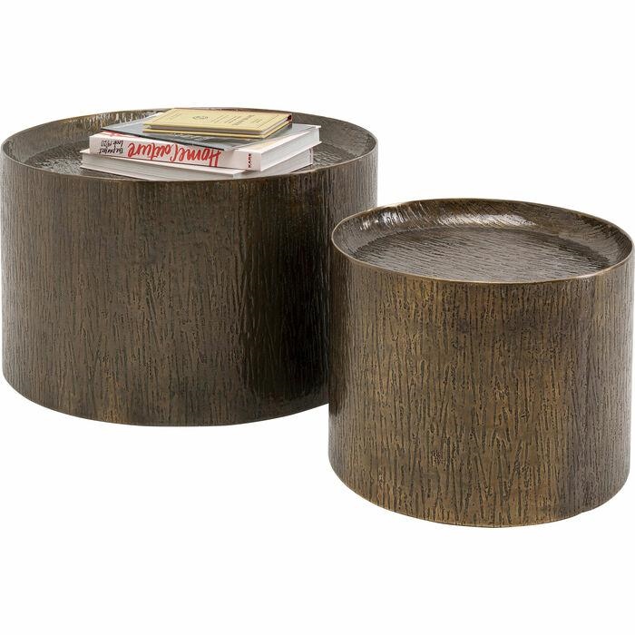Măsuță de Cafea Casablanca 60x60x35 cm, Aluminiu și Alamă Maro - Kare Design [5]