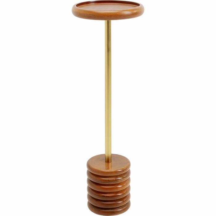 Produse - Măsuță Fredo 20 20,32x20,32x61 cm, Lemn Mango și Metal Maro; Auriu Lacuit - Kare Design
