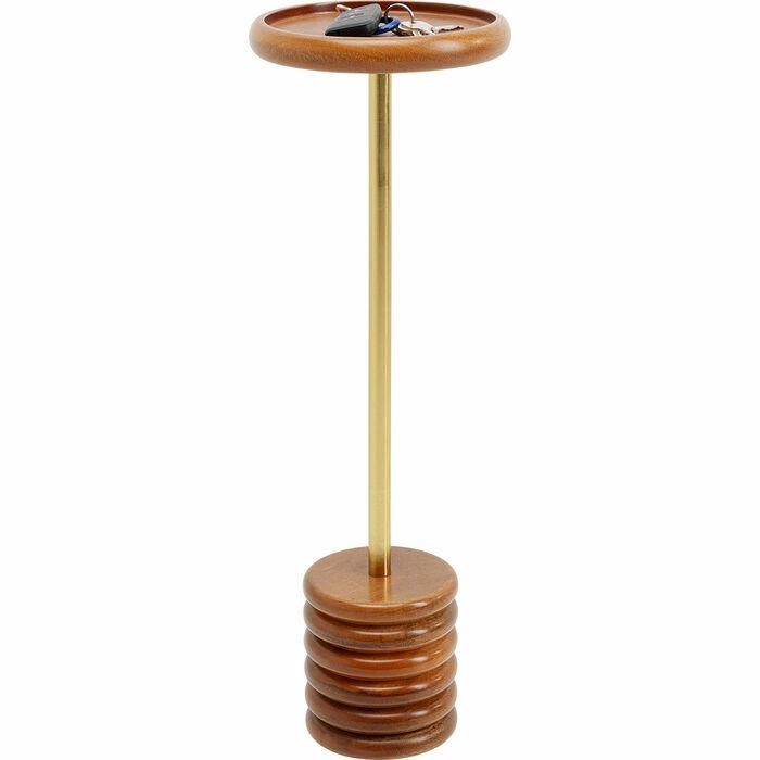 Măsuță Fredo 20 20,32x20,32x61 cm, Lemn Mango și Metal Maro; Auriu Lacuit - Kare Design [5]