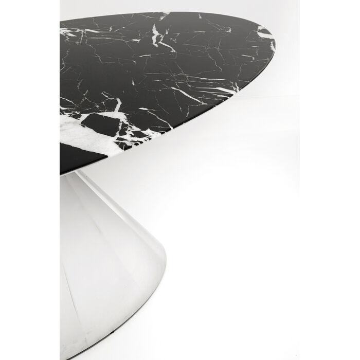 Masă de Dining Mambo Chrome, Marmură și MDF Lucios - Kare Design [4]