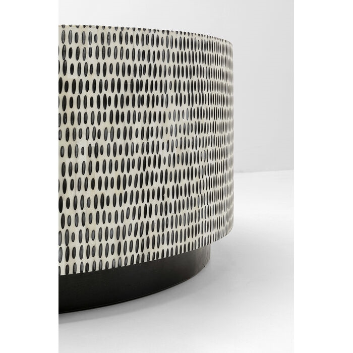 Măsuță de Cafea Piano 76x76x36 cm, MDF și Rășină Negru și Alb - Kare Design [3]