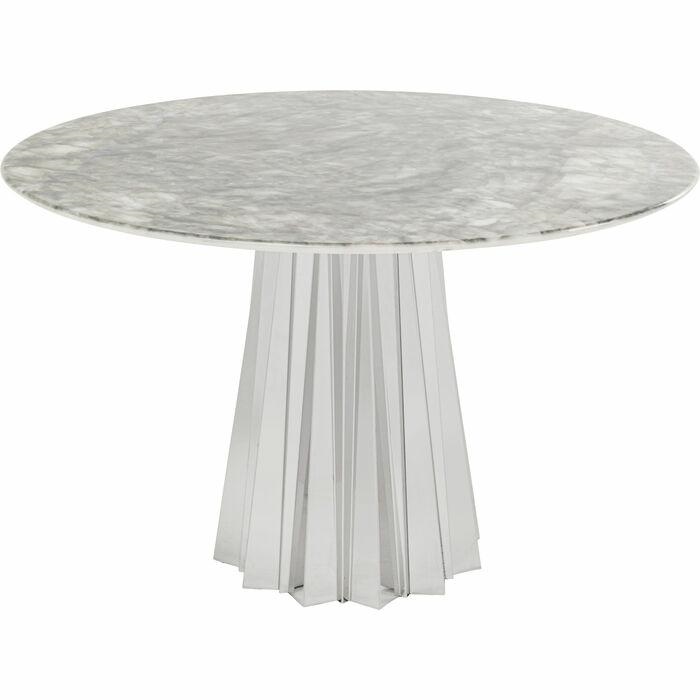 Produse - Masă de Dining Amora Stone 120x120x74 cm, În Finisaj Argintiu - Kare Design