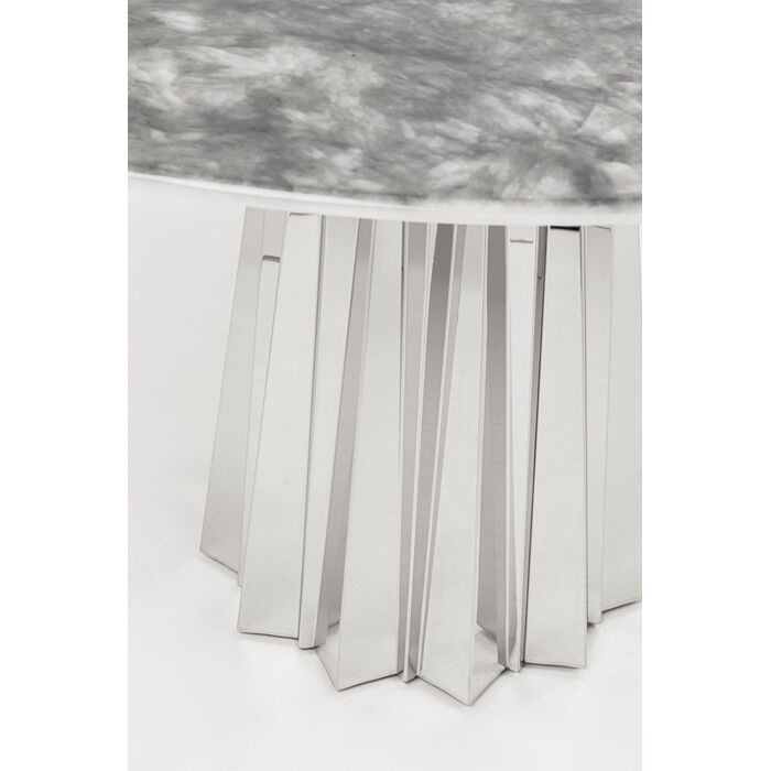 Masă de Dining Amora Stone 120x120x74 cm, În Finisaj Argintiu - Kare Design [3]