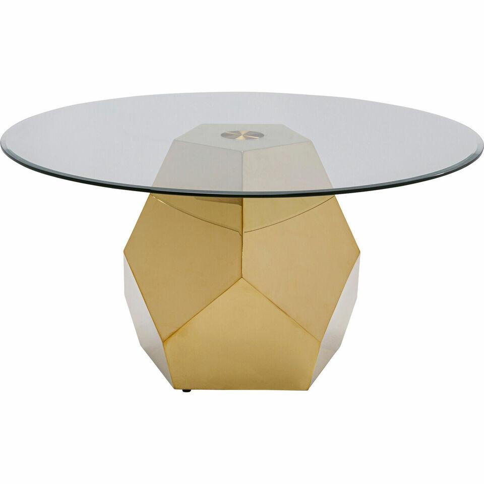 Produse - Măsuță de Cafea Ricchezza 90x90x43 cm, Auriu - Kare Design