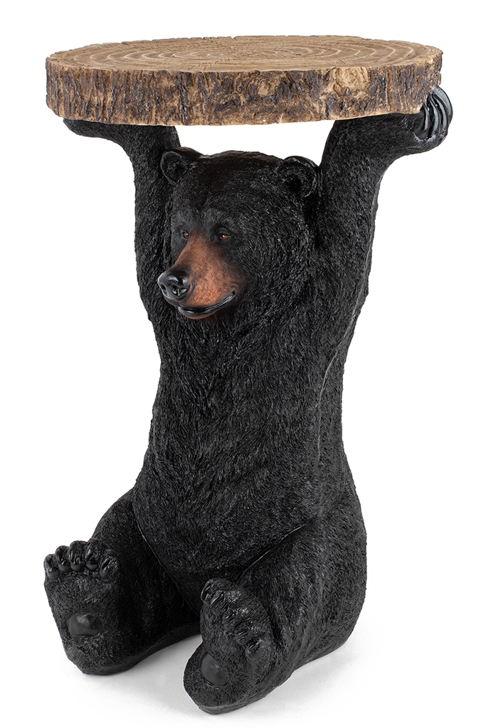Produse - Măsuță Bear 40x40x53 cm, Plastic Negru - Kare Design