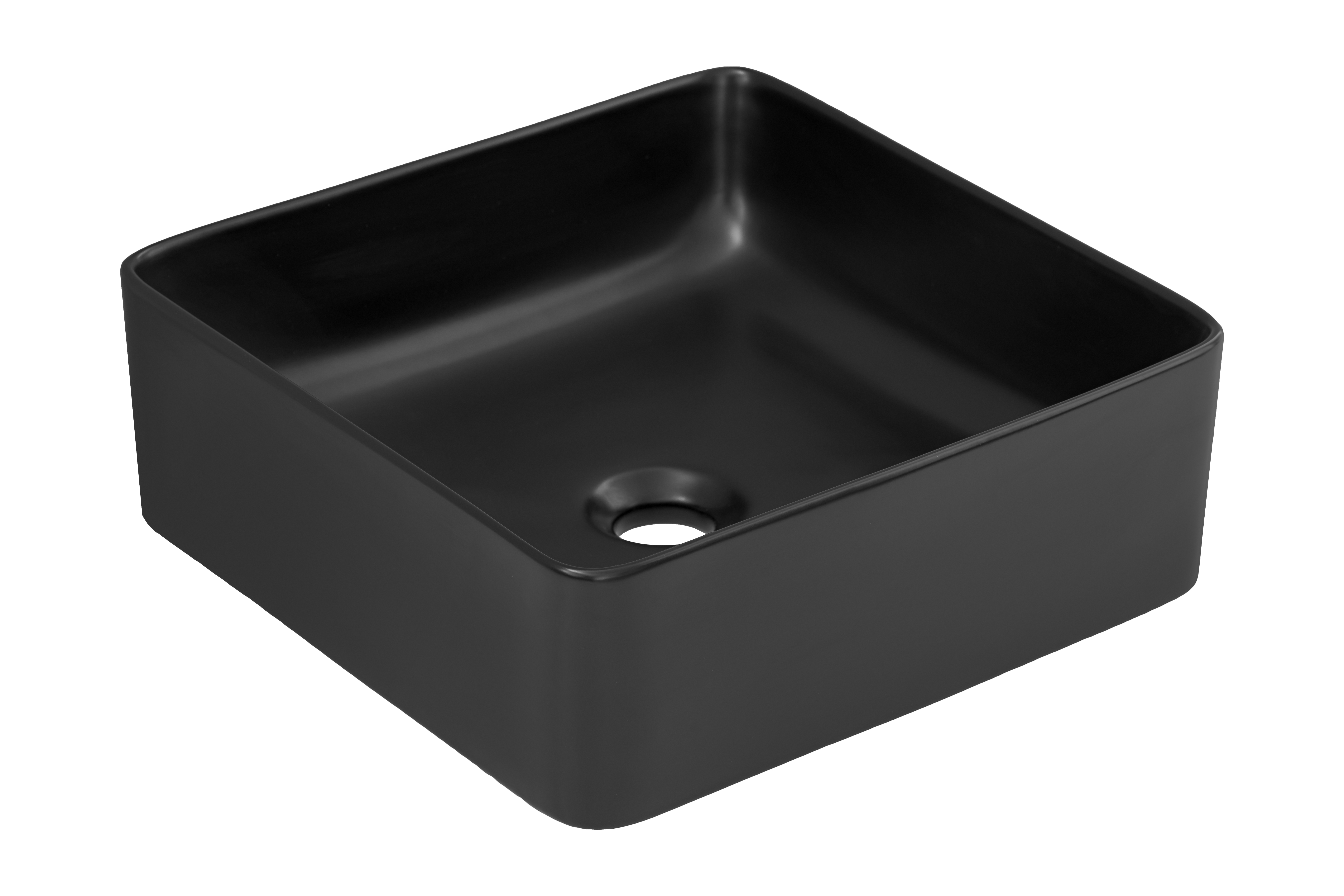 Set mobilier baie 60 cm, negru mat si stejar Casella, cu blat, lavoar pe blat Slim, dulap inalt, oglinda LED, vas WC suspendat Talia Casella, COMAD [4]