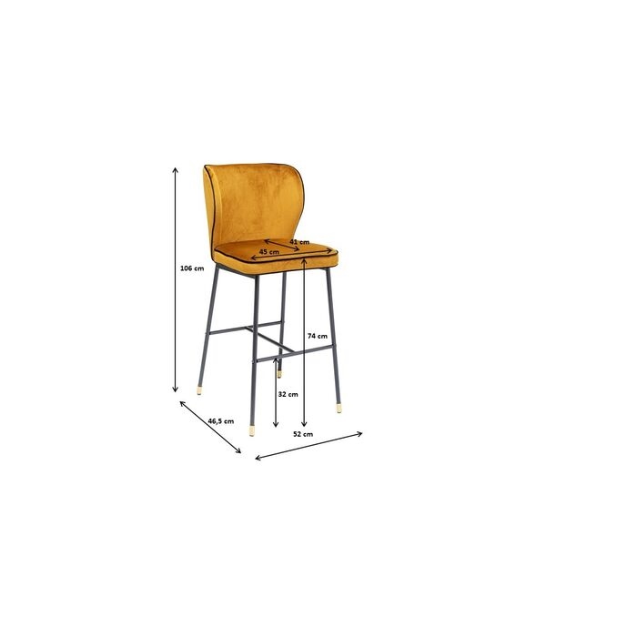 Scaun de Bar Irina 52x46,5x106 cm, Muștar - Kare Design [6]