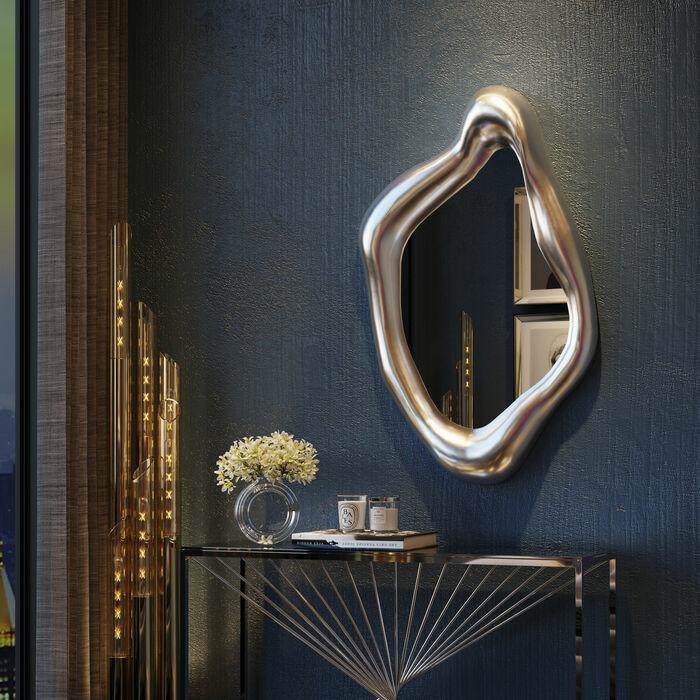 Oglindă Hologram 76x8,5x119 cm, Poliuretan Argintiu Mat - Kare Design [5]