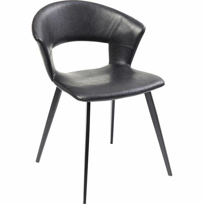 Scaune - Scaun Reunion 57x52x77 cm, Poliuretan Negru - Kare Design