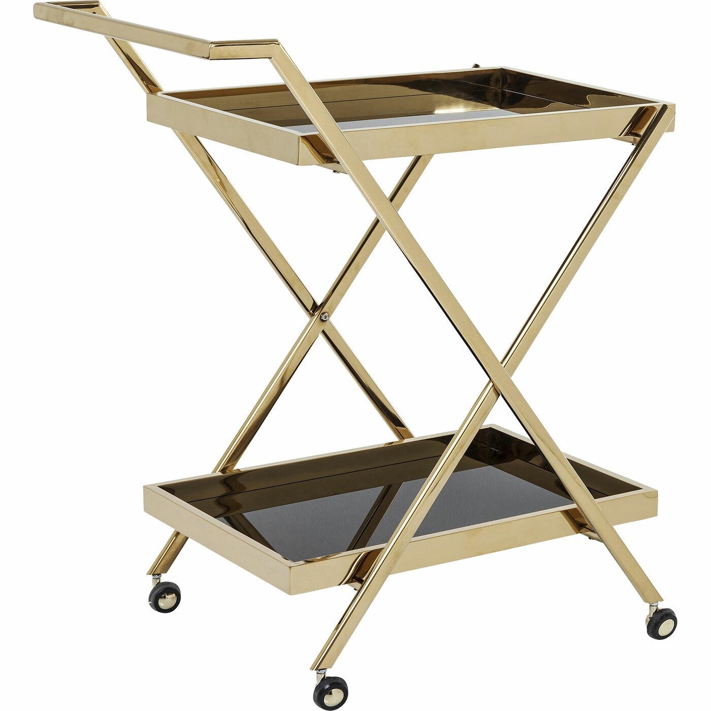 Produse - Cărucior de Servire Casino 75,5x46,3x87 cm, Oțel și Alamă Auriu - Kare Design