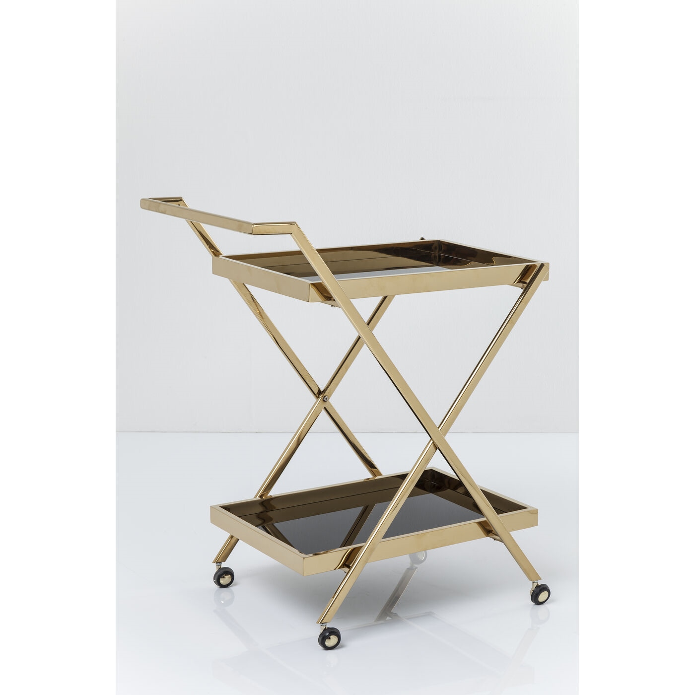 Cărucior de Servire Casino 75,5x46,3x87 cm, Oțel și Alamă Auriu - Kare Design [8]
