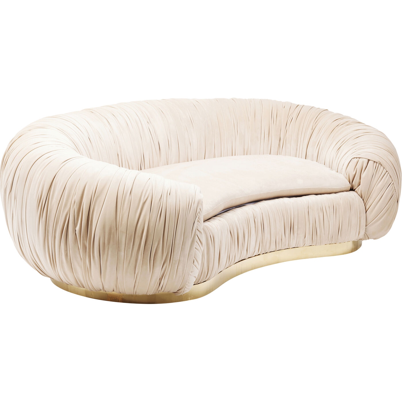 Canapea Perugia 195x119x65 cm, Catifea Țesătură Bej - Kare Design [4]