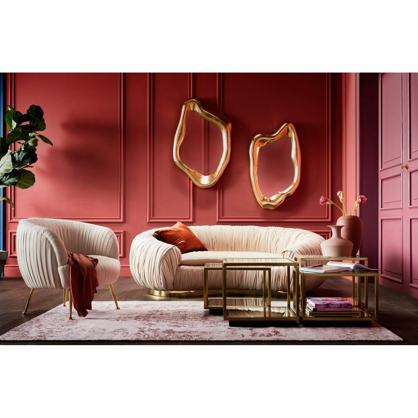Canapea Perugia 195x119x65 cm, Catifea Țesătură Bej - Kare Design [6]