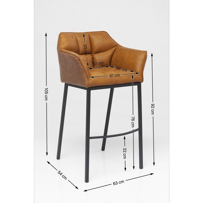 Scaun de Bar Thinktank 2 65x55x106 cm, Oțel Maro - Kare Design [5]