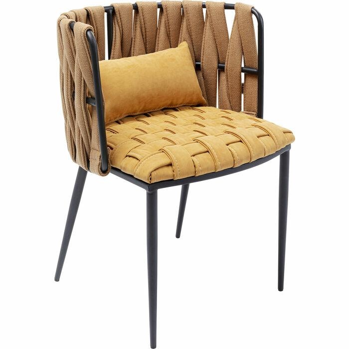 Produse - Scaun Cheerio 55x52x75 cm, Țesătură Poliuretanată Galben - Kare Design