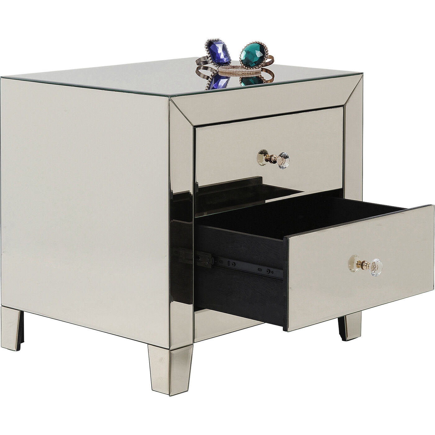 Noptieră Luxury Pearl S 49x41x50 cm, Sticlă Suprafață Oglindă - Kare Design [4]