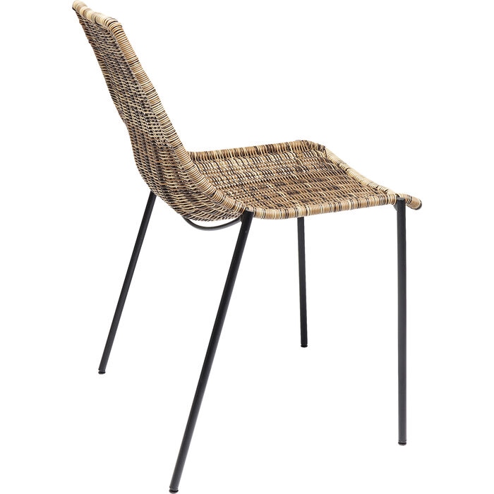 Scaun Tansania 53,5x56x81,5 cm, Plastic Care Imită Ratan Negru - Kare Design [2]