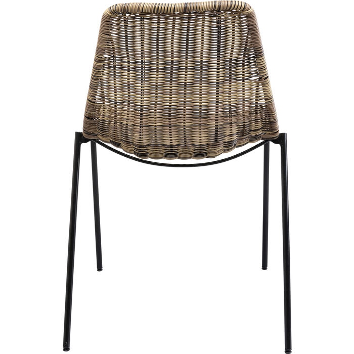 Scaun Tansania 53,5x56x81,5 cm, Plastic Care Imită Ratan Negru - Kare Design [4]