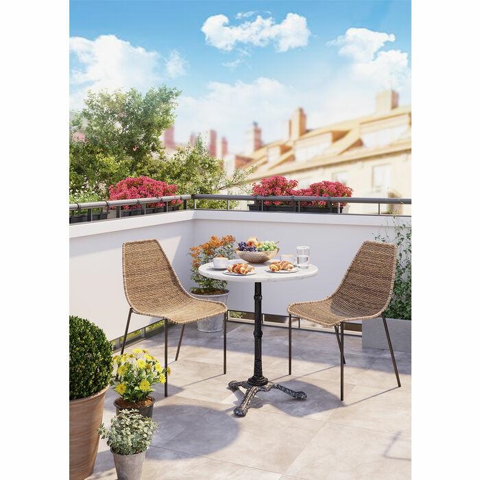 Scaun Tansania 53,5x56x81,5 cm, Plastic Care Imită Ratan Negru - Kare Design [7]