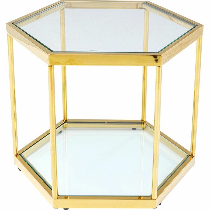 Produse - Măsuță de Cafea Comb Gold 55x48x45 cm, Finisaj Titan - Kare Design