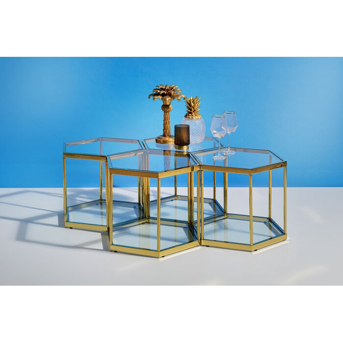 Măsuță de Cafea Comb Gold 55x48x45 cm, Finisaj Titan - Kare Design [4]