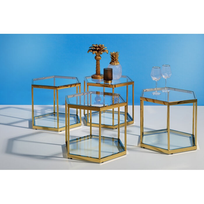 Măsuță de Cafea Comb Gold 55x48x45 cm, Finisaj Titan - Kare Design [5]