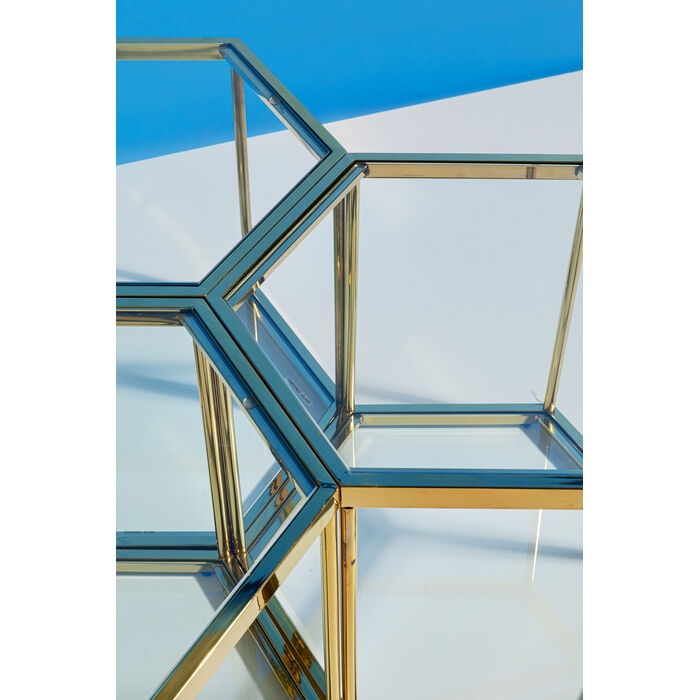 Măsuță de Cafea Comb Gold 55x48x45 cm, Finisaj Titan - Kare Design [6]