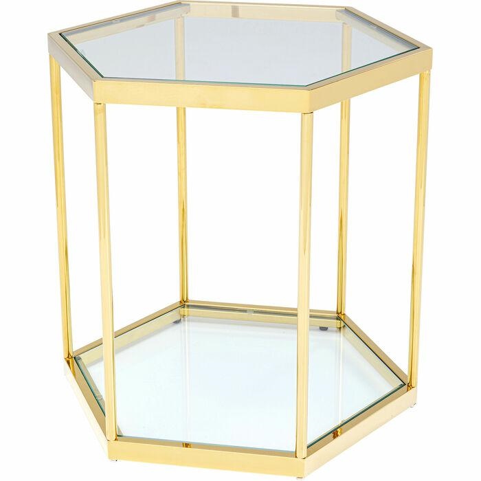 Produse - Măsuță Comb Gold 55x48x55 cm, Auriu - Kare Design
